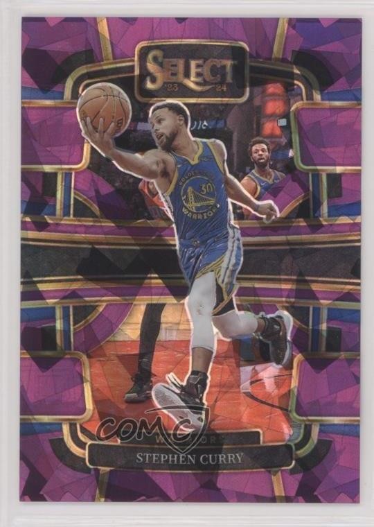 2023-24 Panini Select Concourse Purple Cracked Ice Prizm 81/99 Stephen Curry hs9