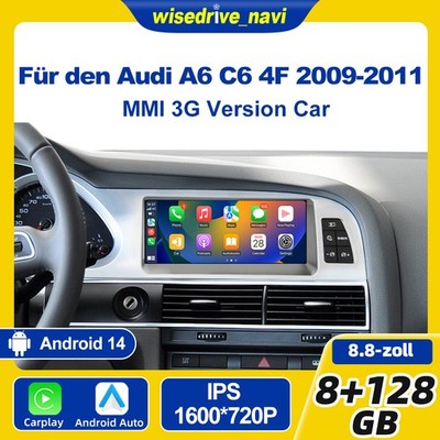 8.8'' 8+128G Android  Carplay Für Audi A6 4F MMI 3G Basic ab 09-11 Navi Bluetooth