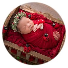 Newborn Photography Wrap - Newborn Photoshoot Props for Boys  Girls Small Red