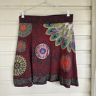 Desigual  Women’s Skirt XL  Multicoloured Knit Elastic Waist