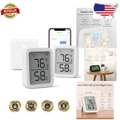 Indoor Humidity Meter | Accurate Bluetooth Temp Sensor, App Alerts, 3'' Display