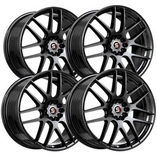 Set Of 4 Spec-1 Sp-65 17x8 4x1004x4.5 42mm Gloss Black Wheels Rims 17 Inch
