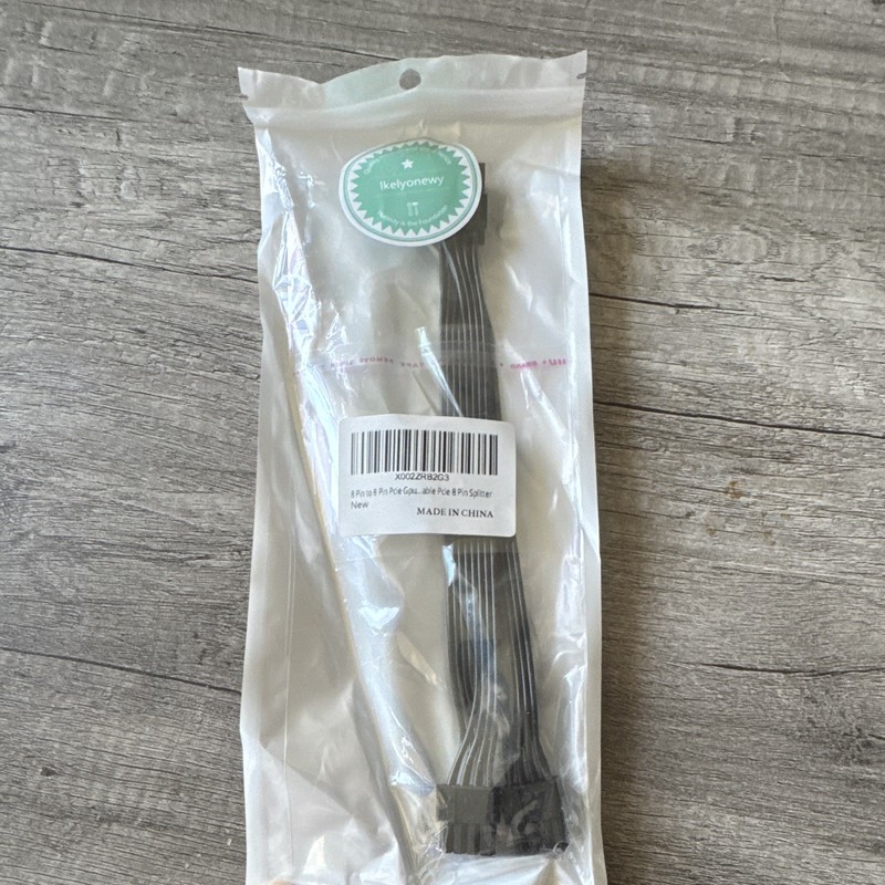 Ikeyonewy 8-Pin PCIe to 8-Pin PCIe GPU Splitter Cable, Black