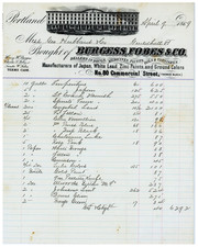 1869 Invoice – Burgess, Fobes & Co. Portland ME to Geo. Hubbard & Co. Guildhall