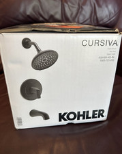  220 Complete KOHLER Cursiva Shower  Tub Faucet Set in MATTE BLACK