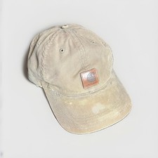Carhartt Hat Cap Strap Back Brown Tan Canvas Patch Workwear Mens Adjustable