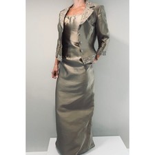 Montage Mon Cheri Evening Mother Of The Bride Dress Jacket Bronze Gold Size 6 JL