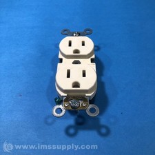 Leviton BR15-T Duplex Receptacle Outlet, 15 Amp, 125 V FNOB