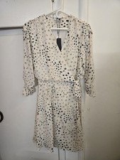 Habitual Dress Womens M Animal Print Wrap Arabella 3/4 Sleeve Lined Career