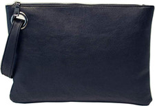 Oversized Clutch Bag Purse, Womens Large Leather Evening Wristlet Handbag