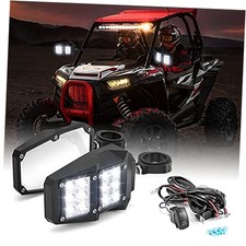 UTV Side Rear View Mirrors with LED Spot Lights w/Wiring Fit 1.75" - 2" Roll