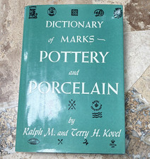 Kovels Dictionary of Marks: Pottery & Porcelain HC 1953 Crown Publishers