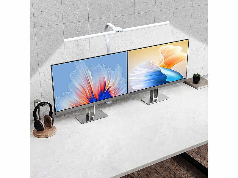 Double lampe de bureau LED à pince Gene pour optimiser le télétravail et le dessin