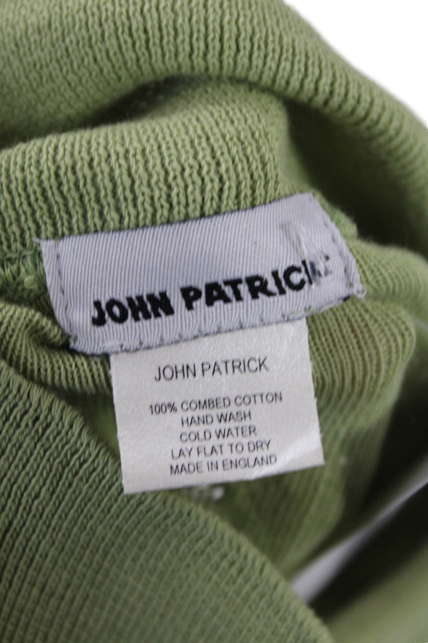 John Patrick Women Basic Polo Green Collared Butt… - image 4