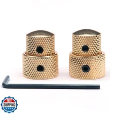 harpfeas 2PCS Guitar Dual Concentric Stacked Control Knobs Sets Metal with Wr