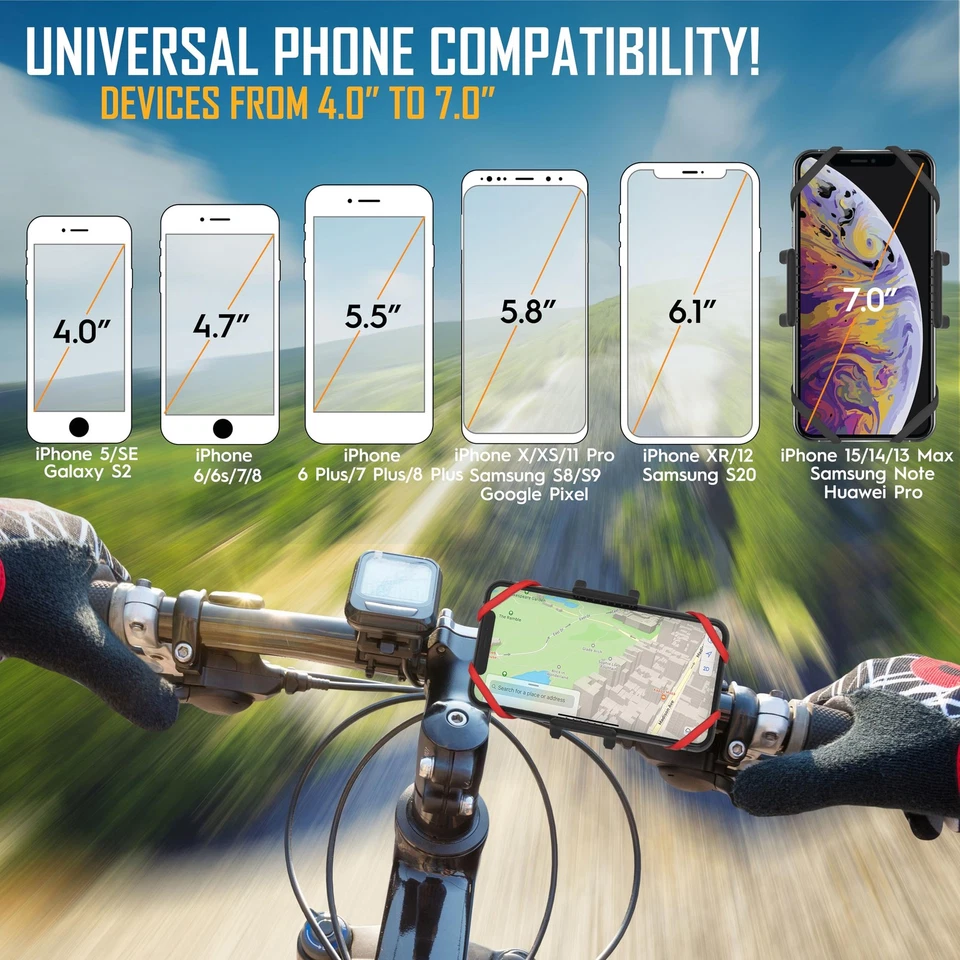 Premium Bike Phone Mount Holder | Universal Cell Phone Mount for 4"-7" Phones... - Image 4 of 4