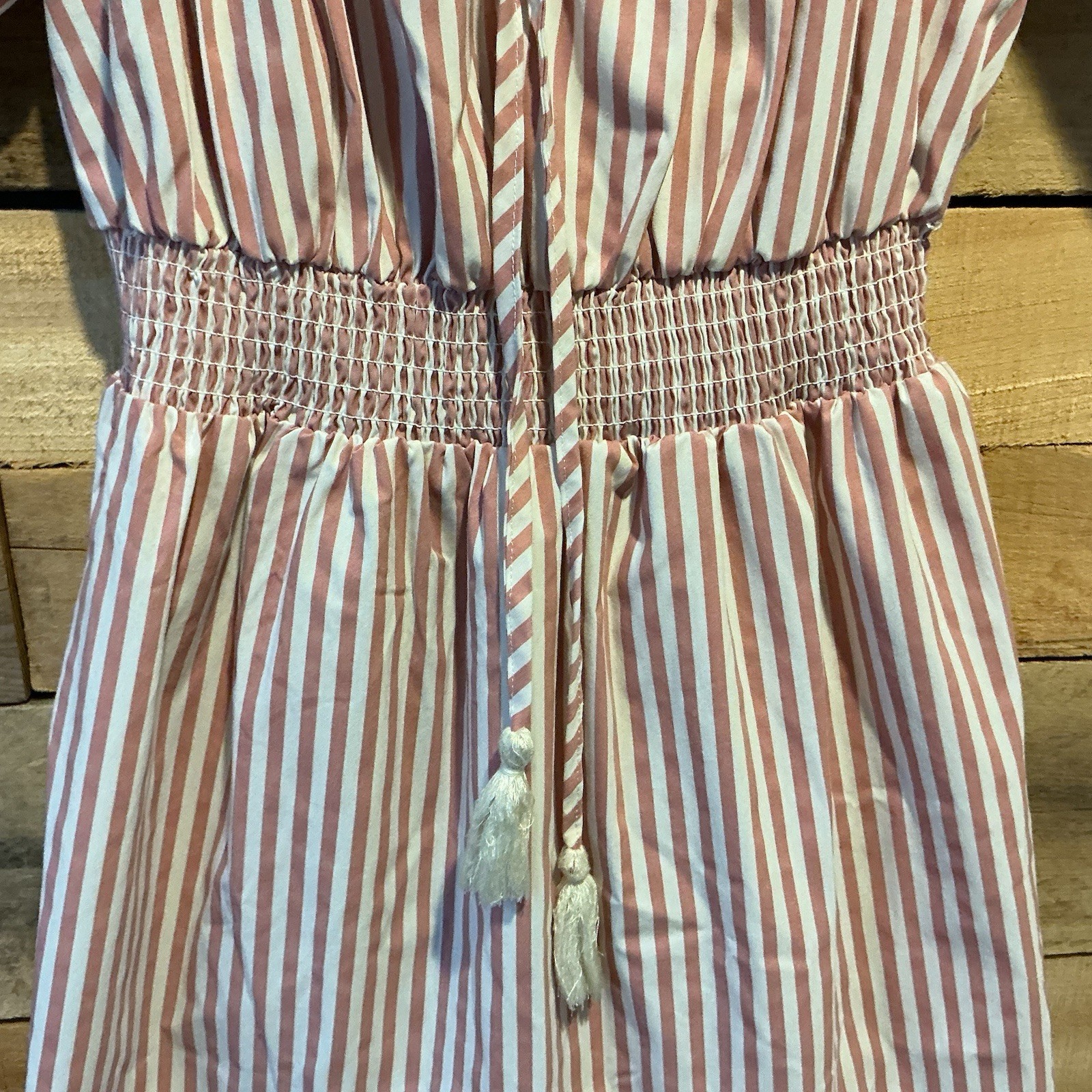 Indigo Rose S Striped Midi Dress Tiered Ruffled Smocked Cottagecore Boho Prairie