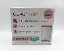 Dekor Mini Diaper Pail Liner Refills - 2 Refills Holds Up To 600 Diapers