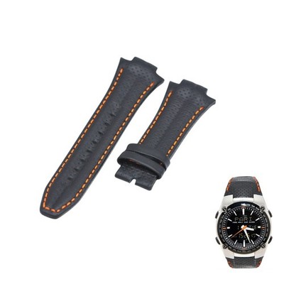 Sportura H023-00C0 15mm Black Leather Watch Strap For Seiko