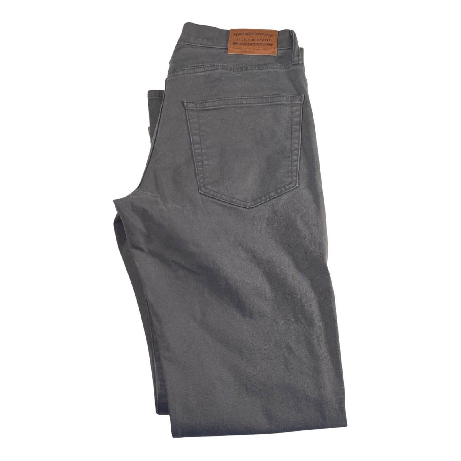 Lucky Brand Mens 410 Athletic Stretch Straight Leg Pants Gray Size 34x32 NWT