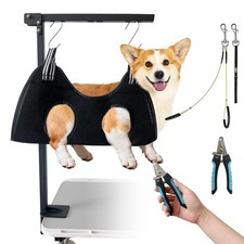 Professional Dog Grooming Arm Kit with Adjustable Hammock No-Sit Haunch Res...