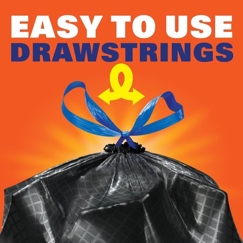 Hefty Ultra Strong 13 Gallon Trash Bags/Blackout, Unscented, 40 Bags - Picture 5 of 8