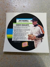 Jeff Bagwell Houston Astros 1994 Oscar Meyer Superstar Round-Up Proof BACK