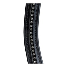 Kate Negus schwarzes Leder mit Diamanten geschwungenes Stirnband. Cob Gr.