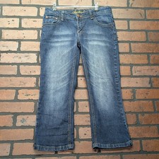 South Pole Juniors 5 Low Rise Straight Leg Jeans Gold Embroidered Back Pockets