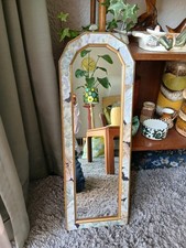 Vintage Octagon Wall Mirror Floral & Gold Tone Frame Cottagecore French Country