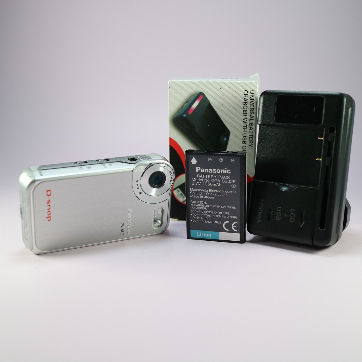 Panasonic D-snap SV-AS3 Multifunction Camcorder Silver W/ Battery