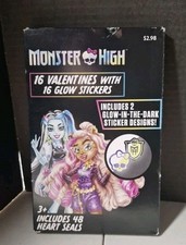 NEW Monster High Valentine Exchange 16 Cards with Glow-In-The-Dark 2024