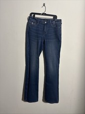 EUC WOMEN  S TRUE RELIGION BECCA MID RISE BOOTCUT JEANS SIZE 32 WAIST BLUE 34 INS