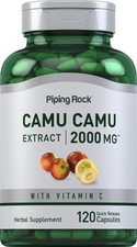 Camu Camu Capsules 2000mg  120 Pills  Fruit Extract  Non-GMO  by Piping Rock