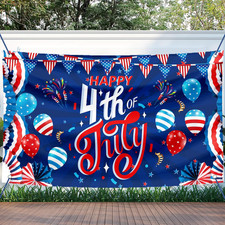 Large 4Th of July Decorations Banner Outdoor Patriotic Memorial Day Independence