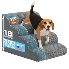 Extra Wide 4-Step Dog Stairs for Bed  Couch 18" H, More Stable Non-Slip Pet ...