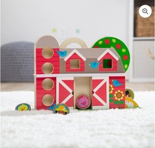 Melissa  Doug GO Tots Wooden Barnyard Tumble with 4 Disks - FSC Certified New