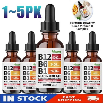 #ad Vitamin B12 and B6 Liquid Drops B12 Sublingual Vitamin B Complex 5000mcg USA $21.99