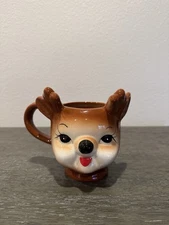 Happy RETRO Reindeer Figural Mug Winter Wonder Lane 15 fl oz., BRAND NEW