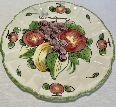 VTG 1950 s Nove Nova Rose Italy Art Pottery Hand Painted Chop Plate Platter 12 