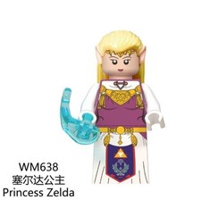 2 inch Custom Legend of Zelda, Princess Zelda Minifigure with Base, New/Mint