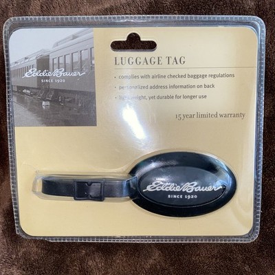 Eddie Bauer  Black Luggage Tag New