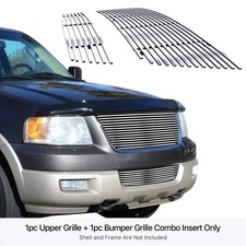 For 2003-2006 Ford Expedition Stainless Chrome Billet Grille Grill Insert Combo