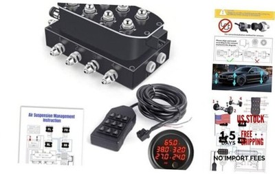 12V Air Management featuring 8-Valve Air Ride Suspension Manifold, with Red