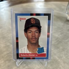 1988 Donruss - Rated Rookie Roberto Alomar #34 7 Lines of Text on the Back (RC)