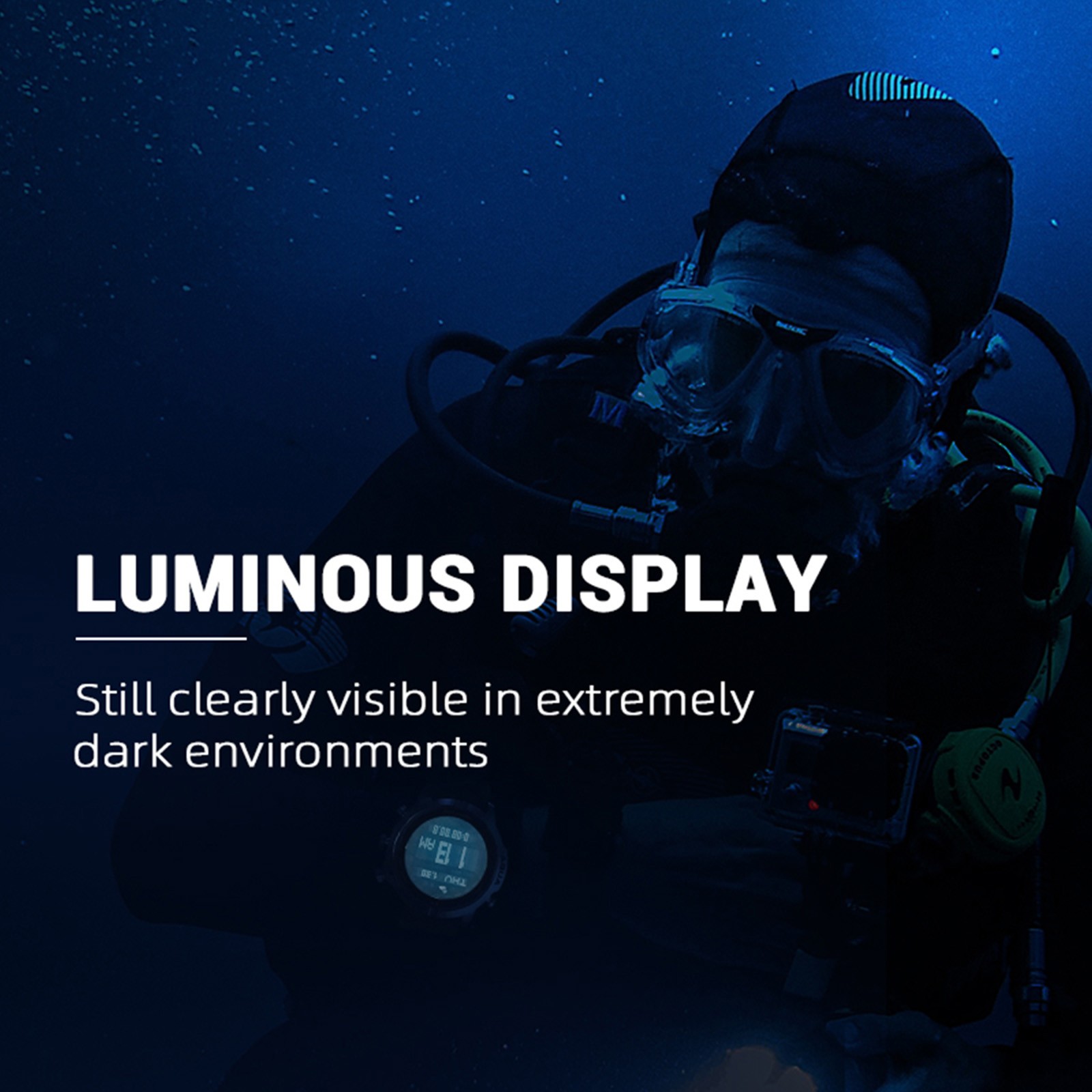 Men's Digital Dive Watch With Compass Altimeter & Barometer For Scuba Diving