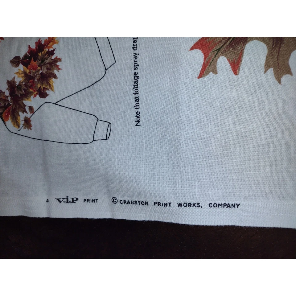 Vintage Autumn Foliage Fabric Applique Panel VIP Cranston Print Works - Image 3 of 4