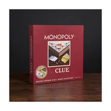 W.S. Game Company Boardgame Monopoly & Clue 2-in-1 Deluxe Vintage Ed Box EX/NM