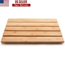 Bamboo Non-Slip Bath Mat Waterproof Indoor Outdoor Eco-Friendly Shower Floor Mat