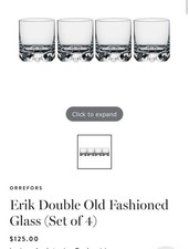 Orrefors Erik Double Old Fashioned Glass (set of 4) & Set Of 4 Highball Glasses